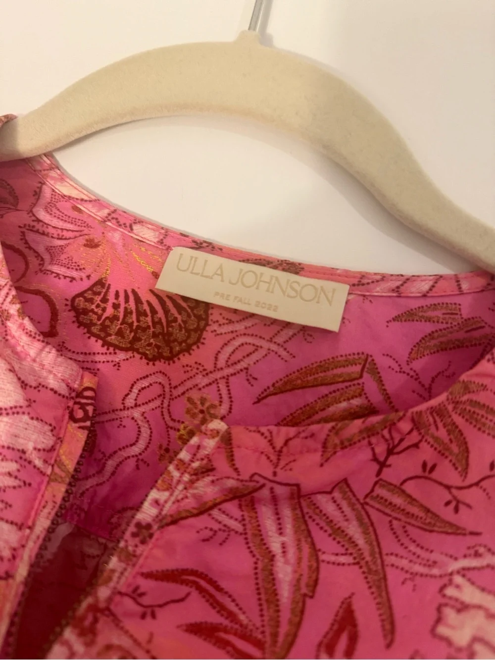 Ulla Johnson Pink Floral Peasant Blouse